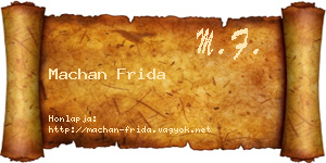 Machan Frida névjegykártya